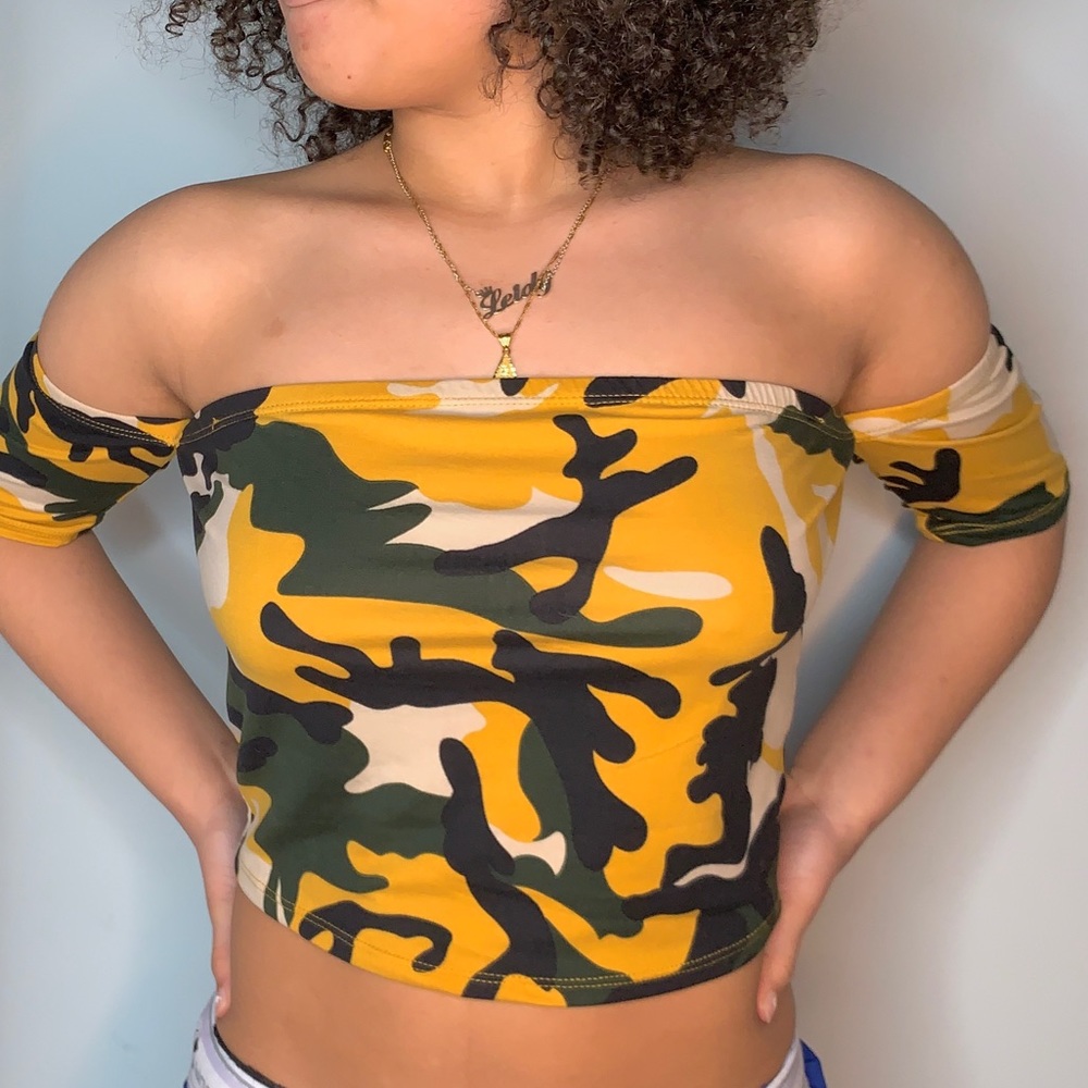 Orange Tube Top with Sleeves ✨